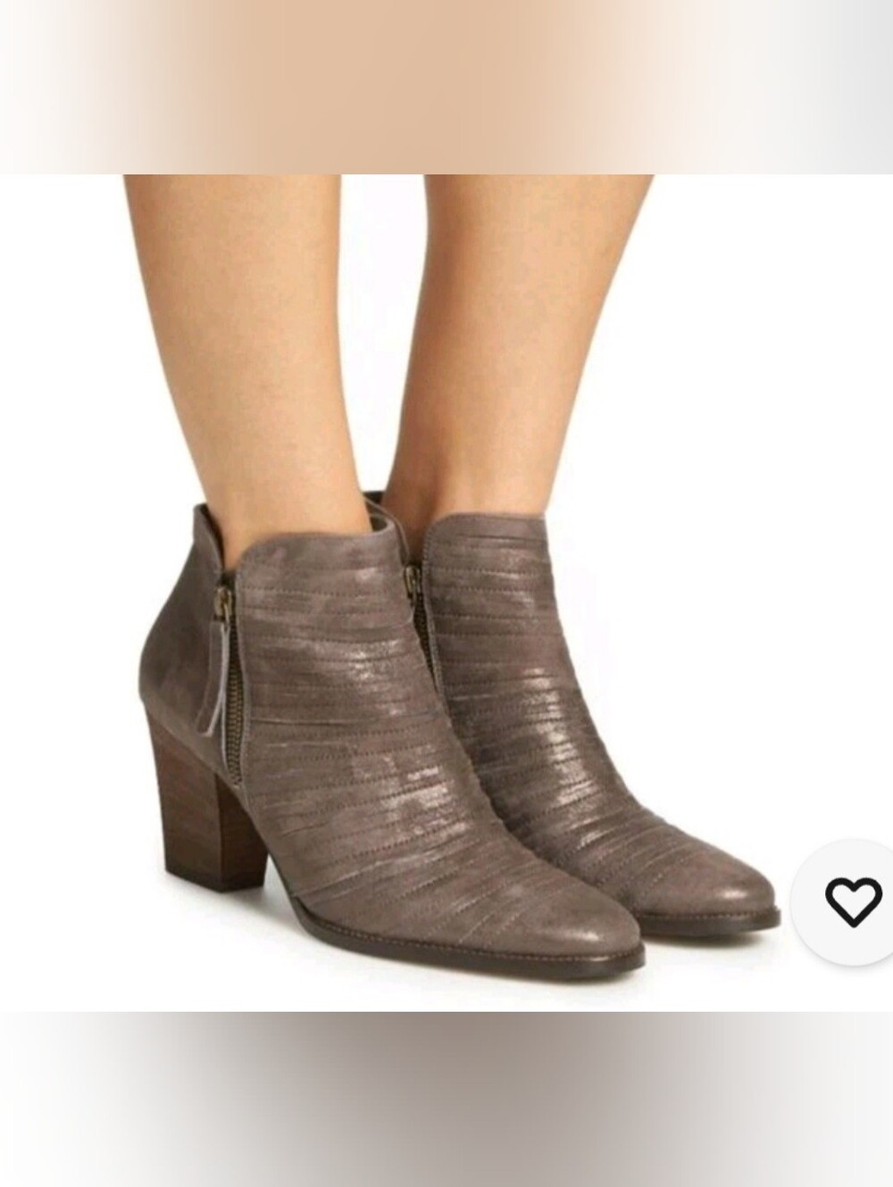 Paul Green Malibu Sliced Metallic Taupe Ankle Bootie 7M
